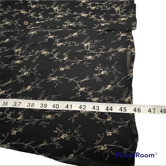 ROBBIE BEE | VINTAGE (90’s) MAXI SILK FLORAL DRESS | BLACK | - Picture 10 of 12